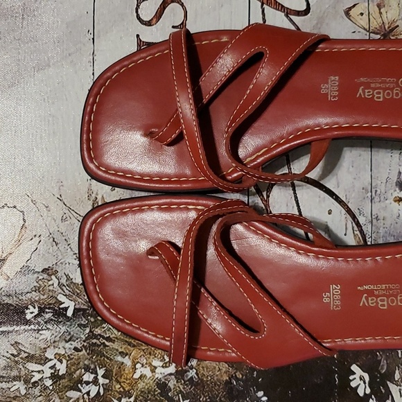 MontegoBay Club Leather Collection Red Sandals 9.5 Pre-owned (WS30) - Picture 9 of 11